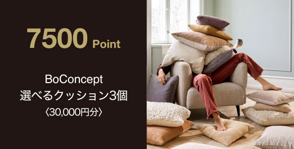 7500 Point　BoConcept 選べるクッション3個〈30,000円分〉