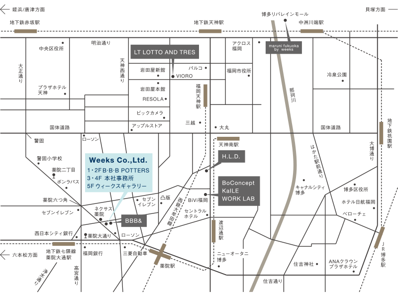 株式会社ウィークスへのアクセスマップ
